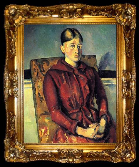 framed  Paul Cezanne Portrat der Mme Cezanne im gelben Lehnstuhl, ta009-2